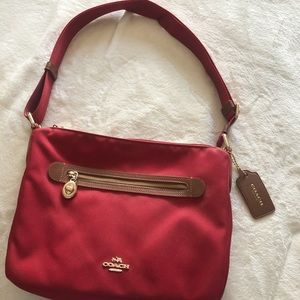 Red Coach canvas cross body!